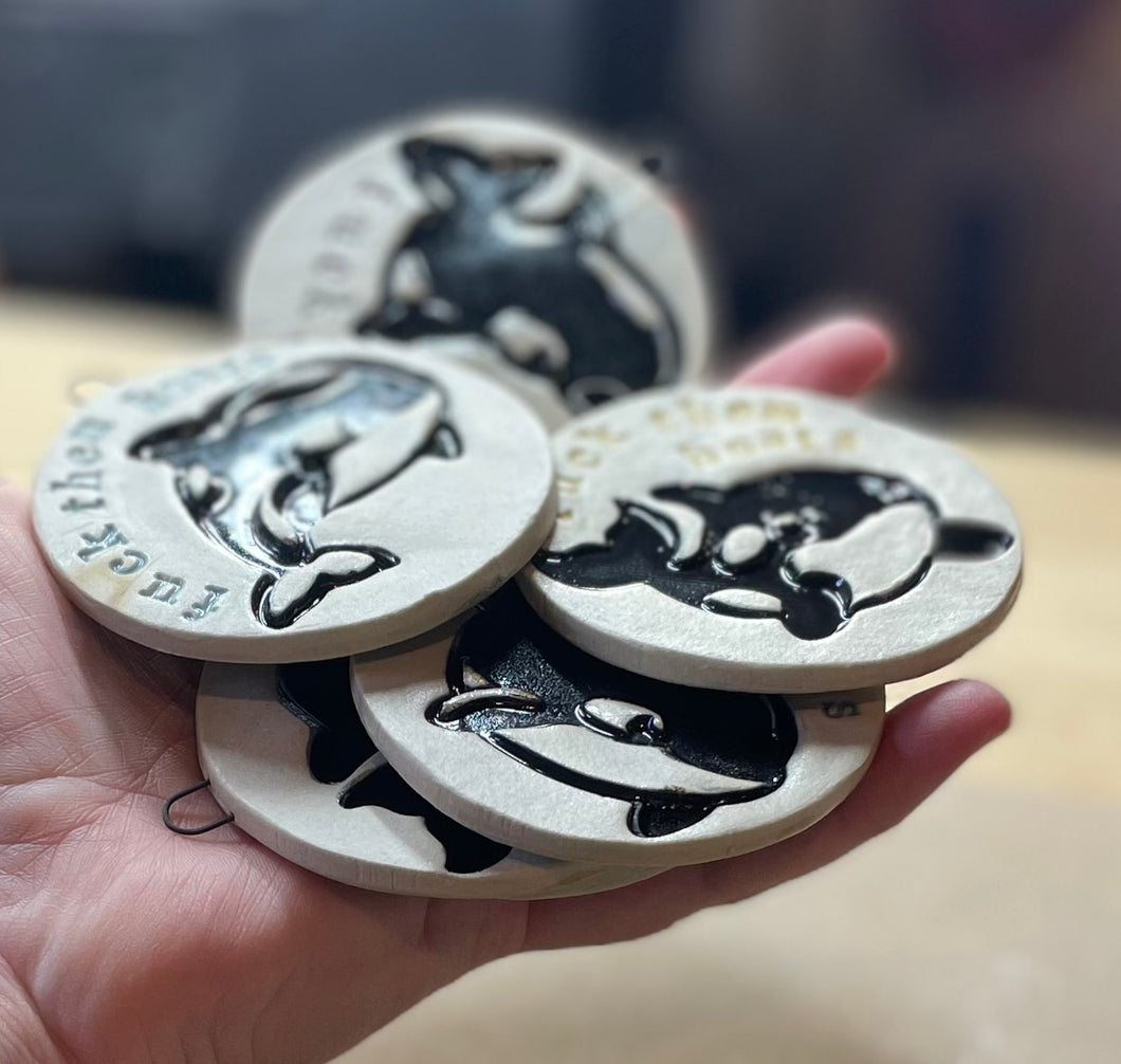 Large FTB orca ornaments